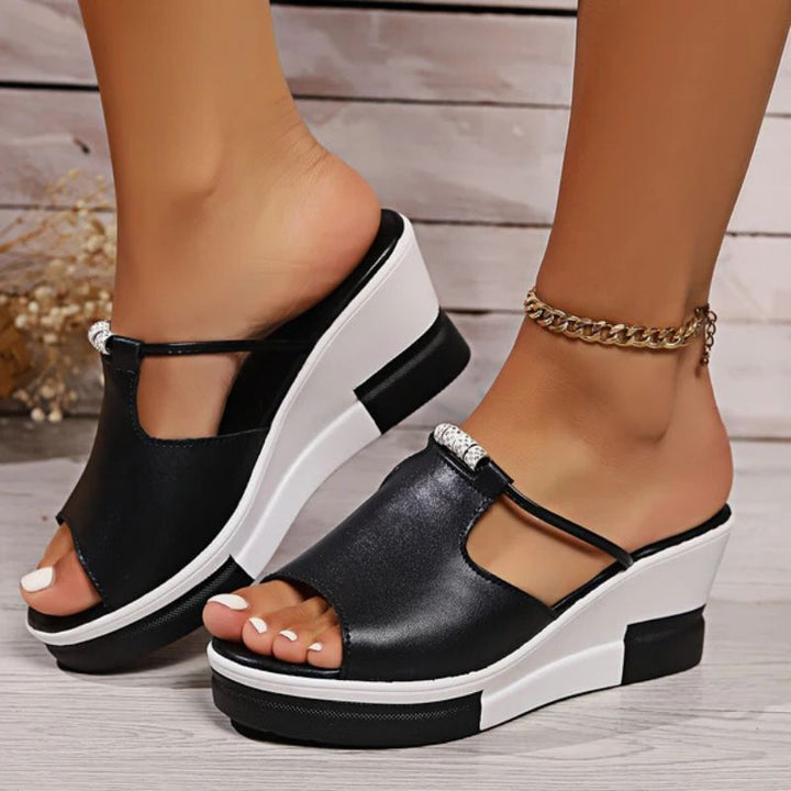 Isla | Elegante Damen Plateau-Sandalen mit T-Riemen