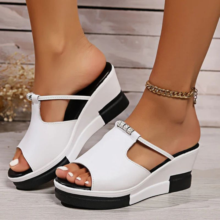 Isla | Elegante Damen Plateau-Sandalen mit T-Riemen