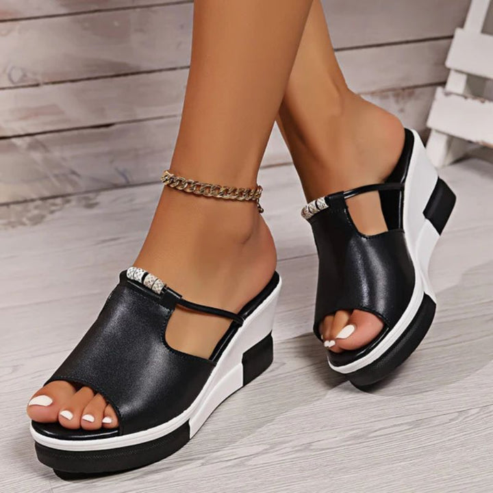 Isla | Elegante Damen Plateau-Sandalen mit T-Riemen
