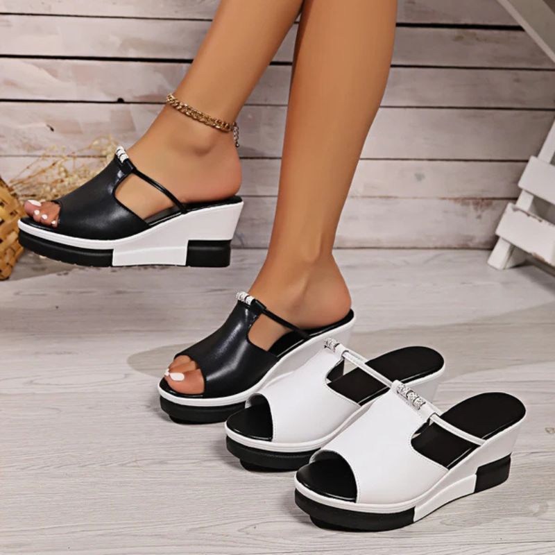 Isla | Elegante Damen Plateau-Sandalen mit T-Riemen