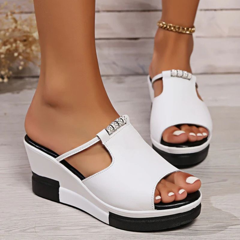 Isla | Elegante Damen Plateau-Sandalen mit T-Riemen