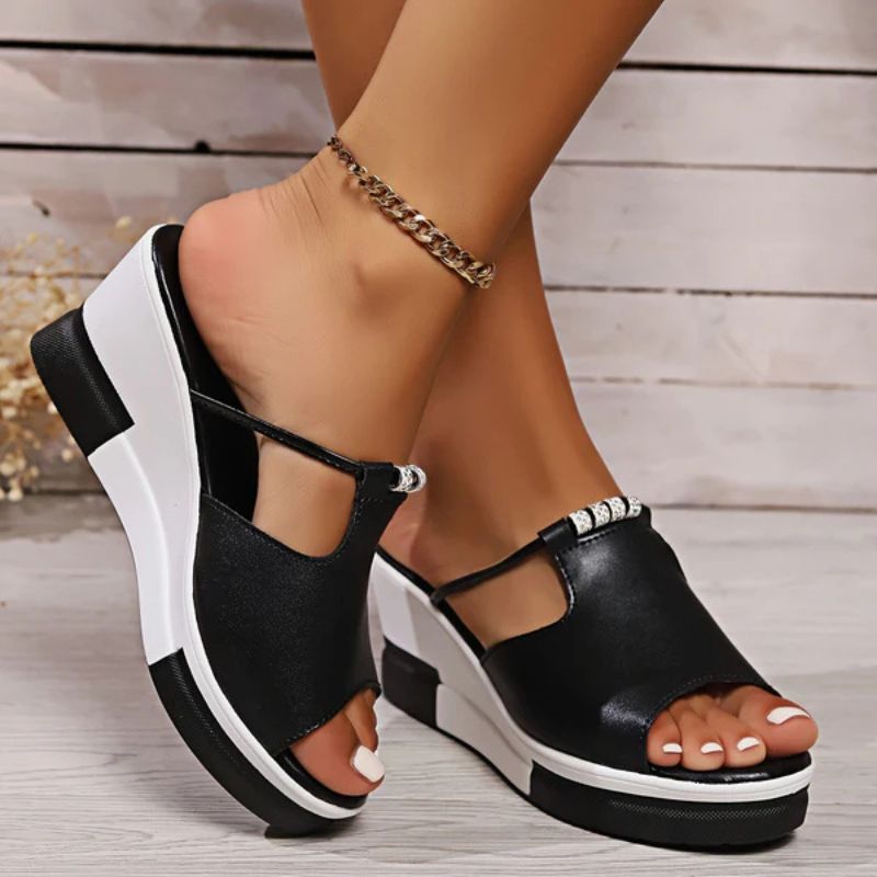 Isla | Elegante Damen Plateau-Sandalen mit T-Riemen