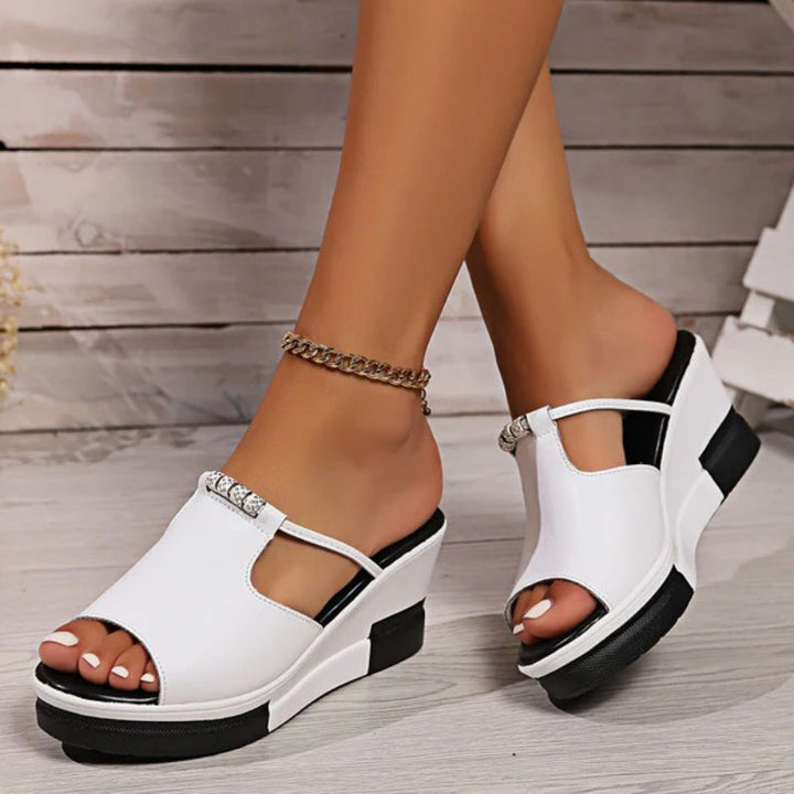 Isla | Elegante Damen Plateau-Sandalen mit T-Riemen