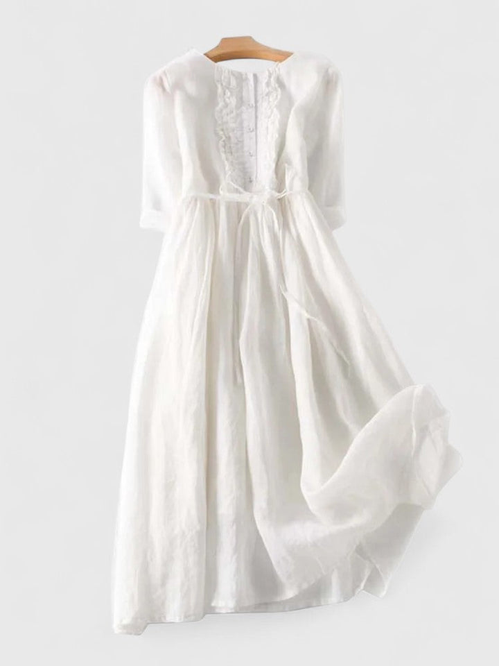 Mirelle | Elegantes Damenkleid aus Baumwoll-Leinen-Mix