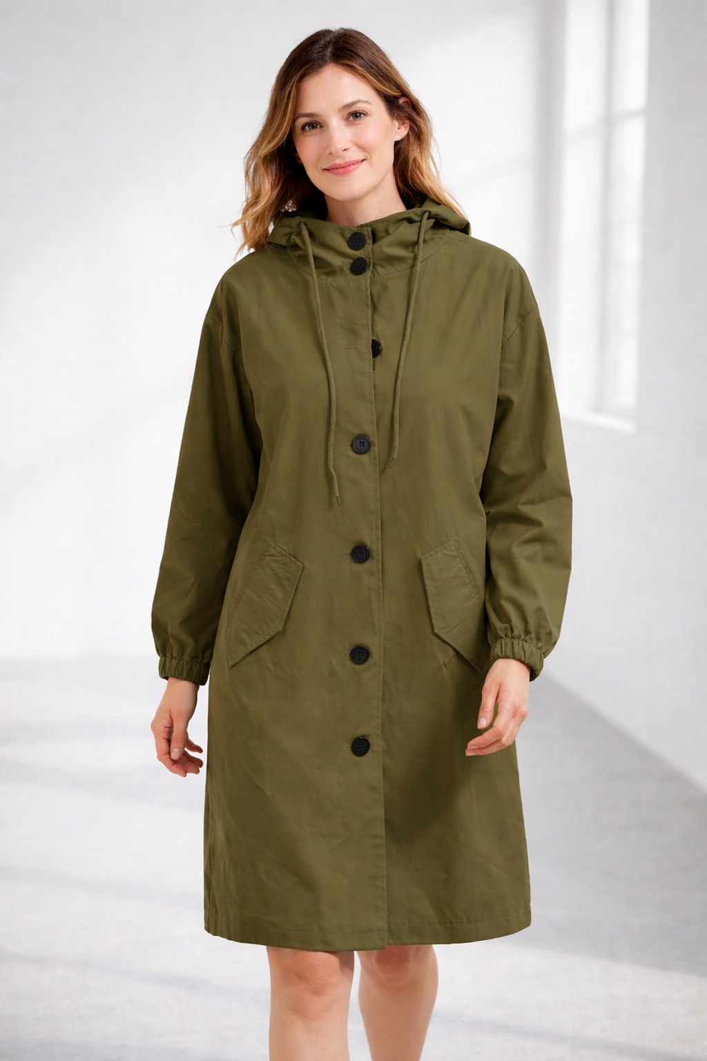 Arlina | Women’s Hooded Mid-Length Jacket