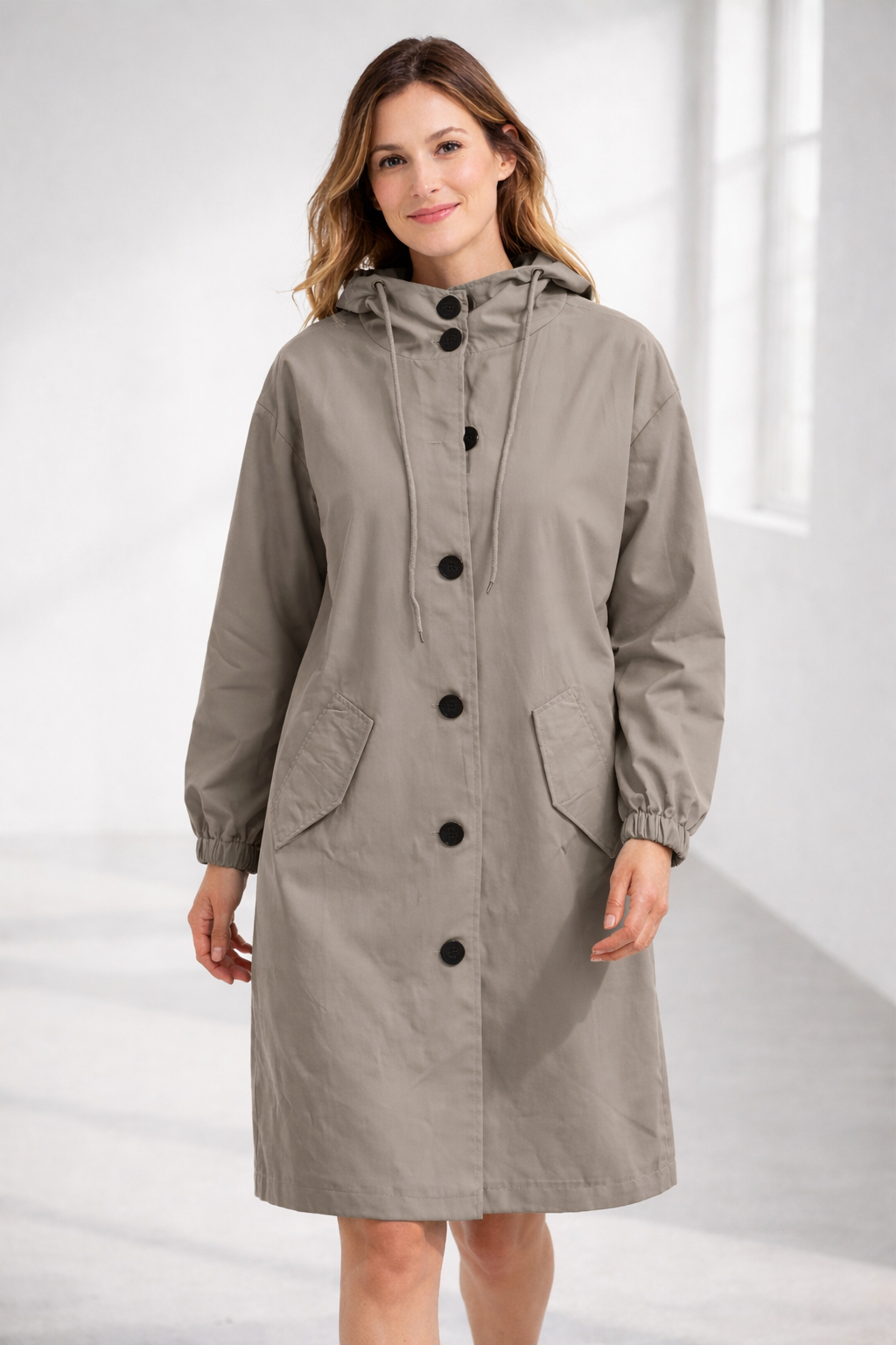 Arlina | Women’s Hooded Mid-Length Jacket