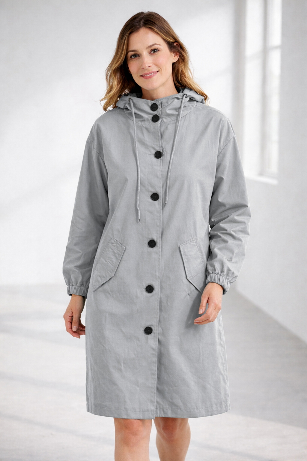 Arlina | Women’s Hooded Mid-Length Jacket