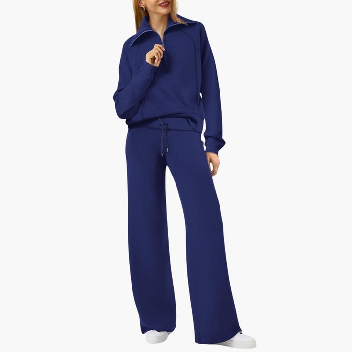 Zerelle | Half-Zip Wide-Leg Women’s Lounge Set