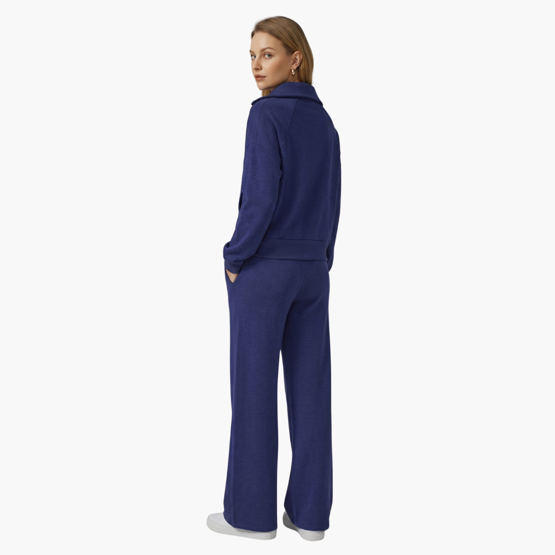 Zerelle | Half-Zip Wide-Leg Women’s Lounge Set