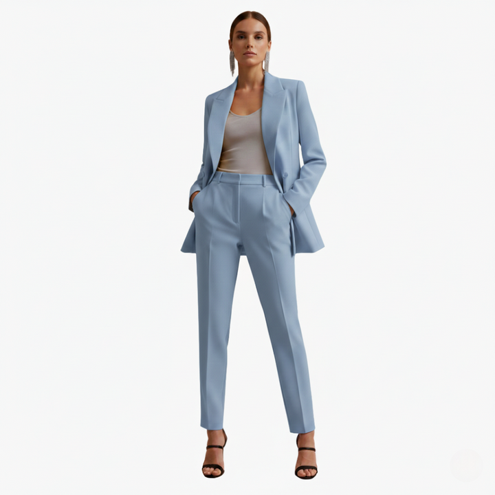 Veronique | Eleganter, zweireihiger, maßgeschneiderter Damen-Hosenanzug