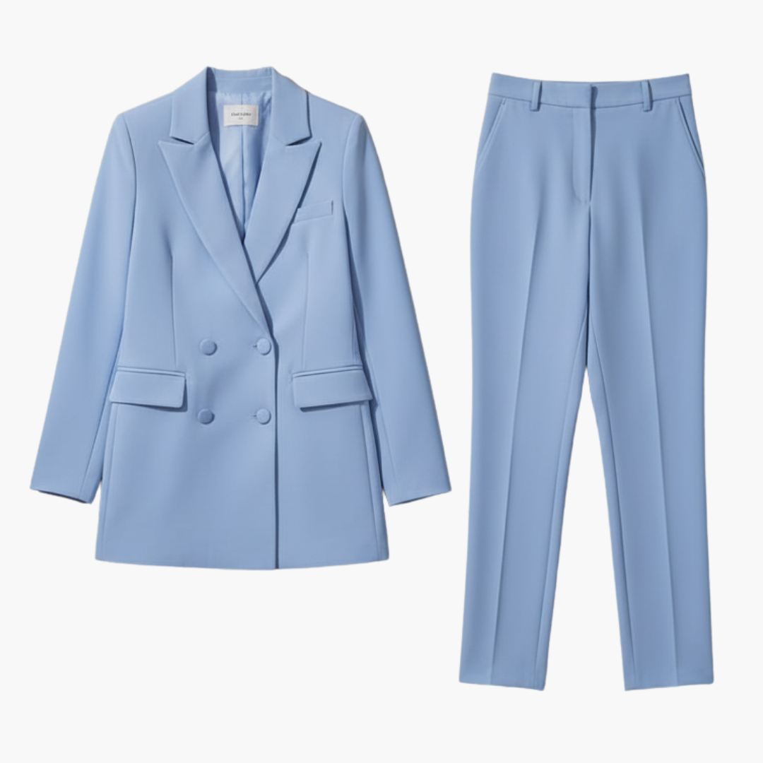 Veronique | Eleganter, zweireihiger, maßgeschneiderter Damen-Hosenanzug