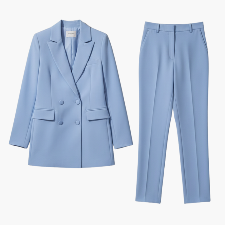 Veronique | Eleganter, zweireihiger, maßgeschneiderter Damen-Hosenanzug