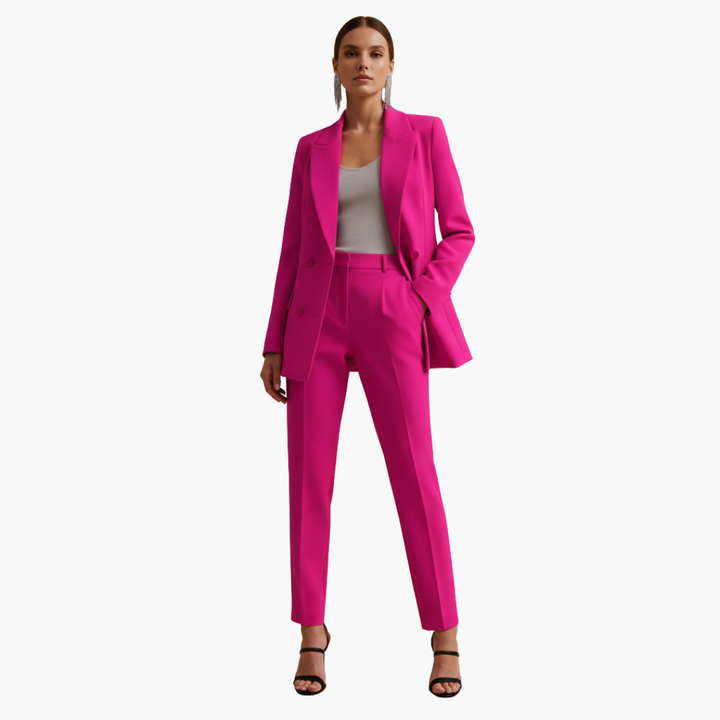Veronique | Eleganter, zweireihiger, maßgeschneiderter Damen-Hosenanzug