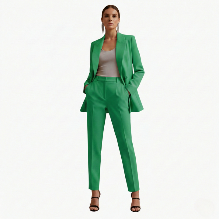 Veronique | Eleganter, zweireihiger, maßgeschneiderter Damen-Hosenanzug