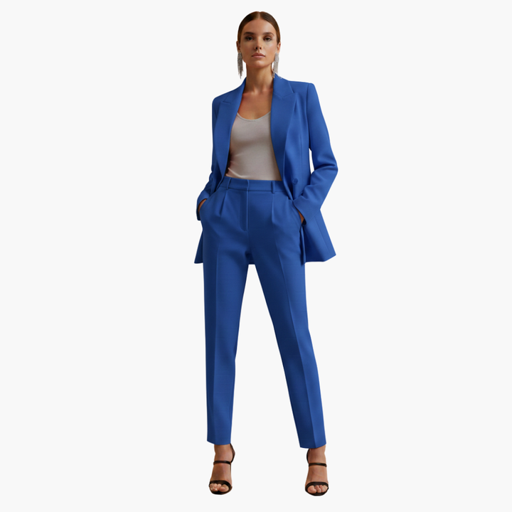 Veronique | Eleganter, zweireihiger, maßgeschneiderter Damen-Hosenanzug