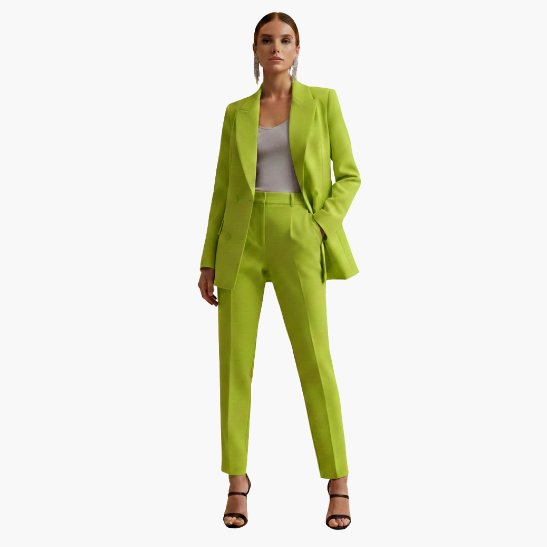 Veronique | Eleganter, zweireihiger, maßgeschneiderter Damen-Hosenanzug