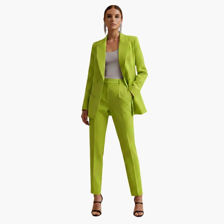 Veronique | Eleganter, zweireihiger, maßgeschneiderter Damen-Hosenanzug