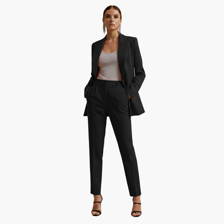 Veronique | Eleganter, zweireihiger, maßgeschneiderter Damen-Hosenanzug