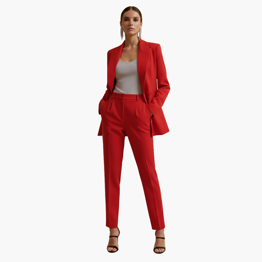Veronique | Eleganter, zweireihiger, maßgeschneiderter Damen-Hosenanzug