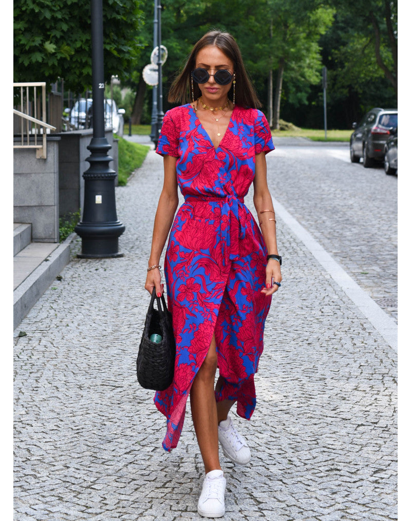 Rosalie | Playful Floral Wrap Midi Dress
