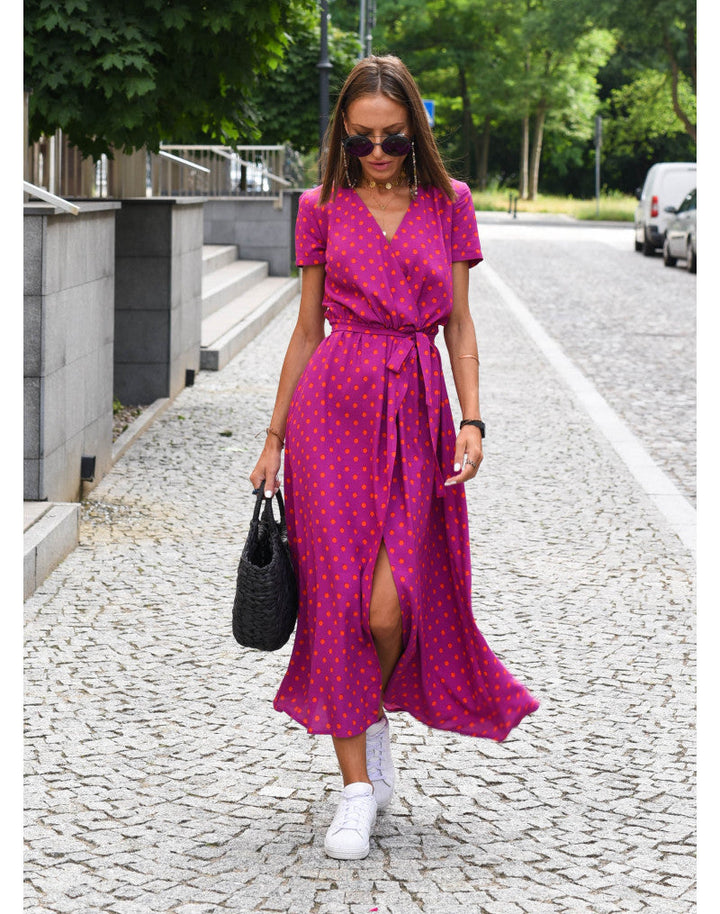 Rosalie | Playful Floral Wrap Midi Dress
