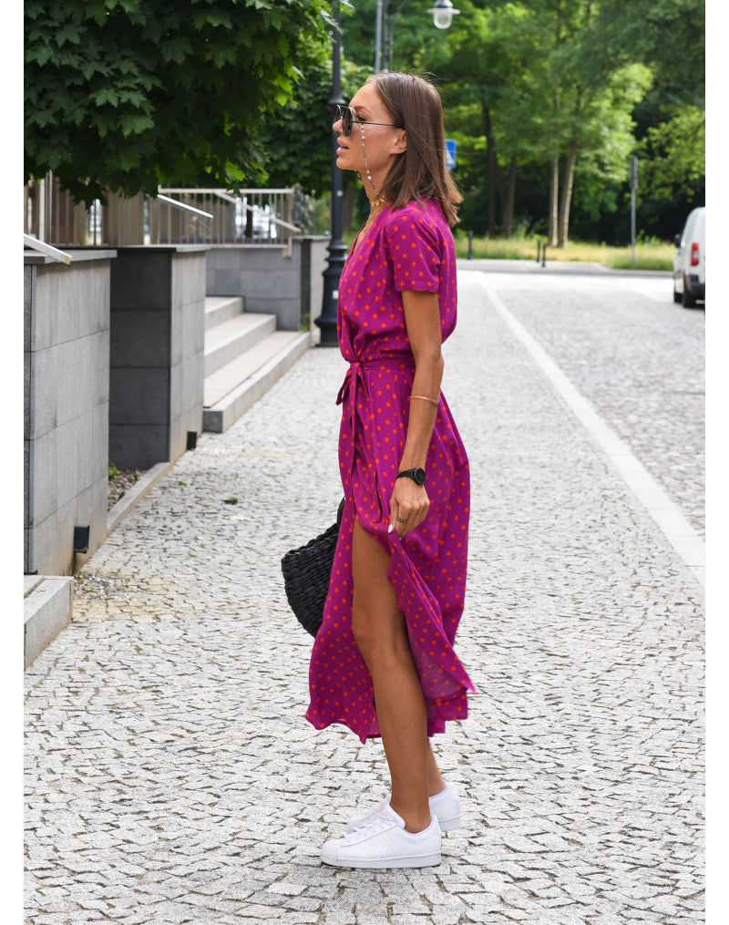 Rosalie | Playful Floral Wrap Midi Dress
