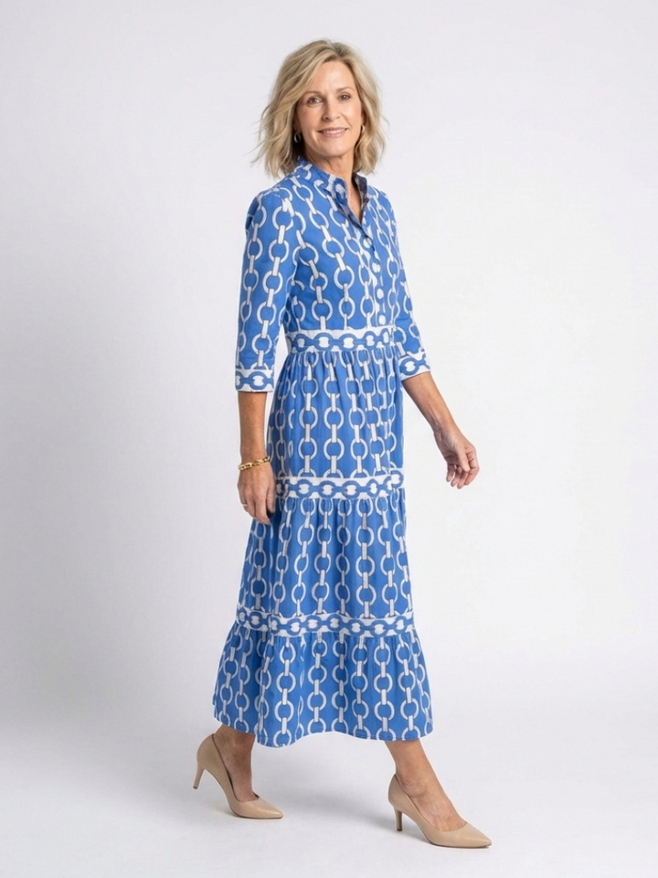 Zara | Modern And Bold Chain Print Midi Dress