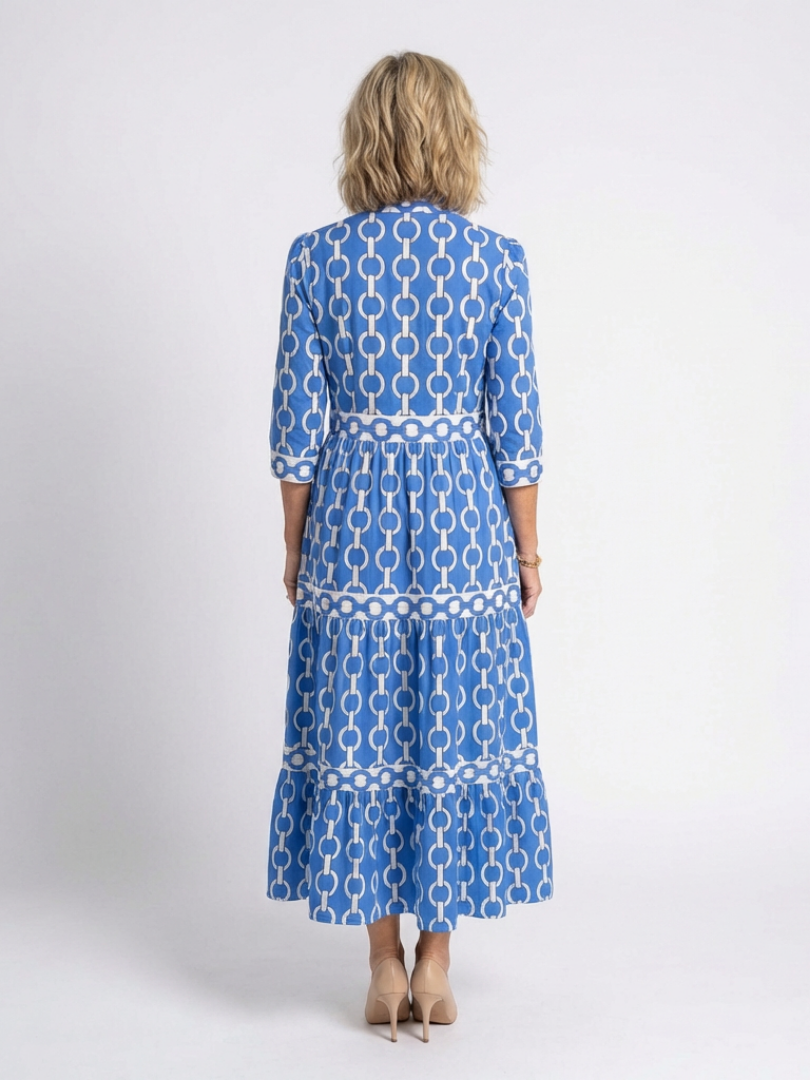 Zara | Modern And Bold Chain Print Midi Dress