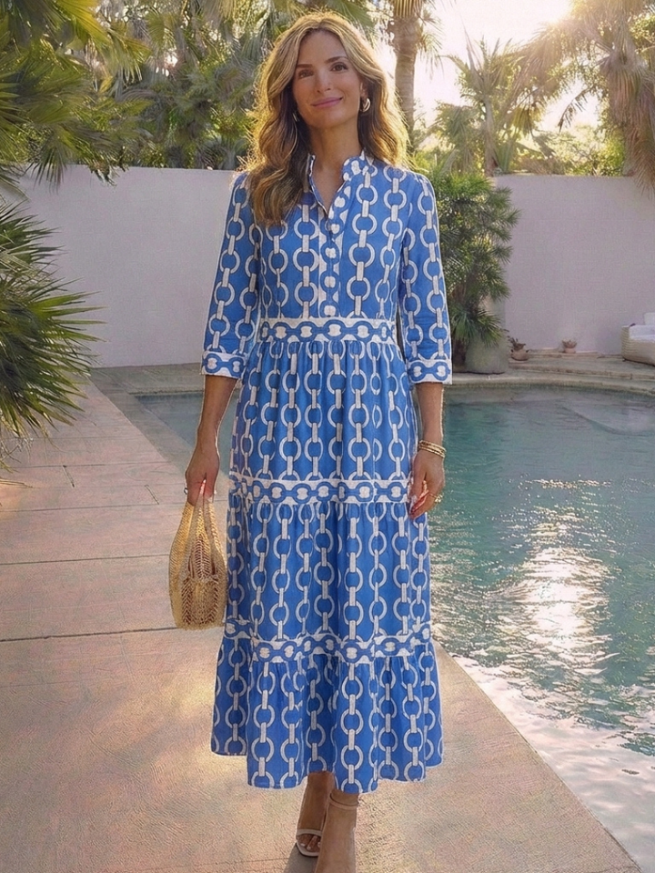 Zara | Modern And Bold Chain Print Midi Dress