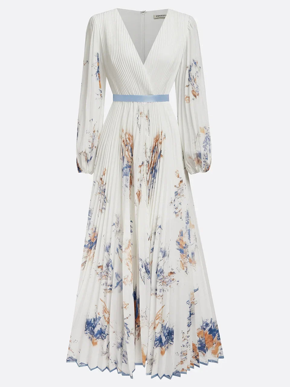 Liora | Geblümtes plissiertes Maxikleid