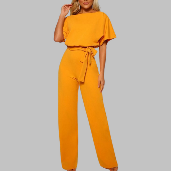 Ava | Eleganter Jumpsuit mit weitem Bein und Gürtel