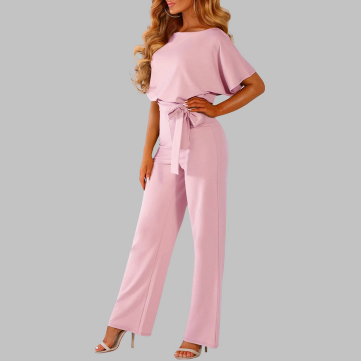 Ava | Eleganter Jumpsuit mit weitem Bein und Gürtel