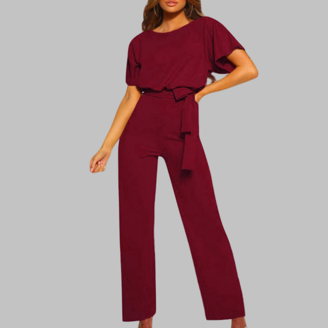 Ava | Eleganter Jumpsuit mit weitem Bein und Gürtel