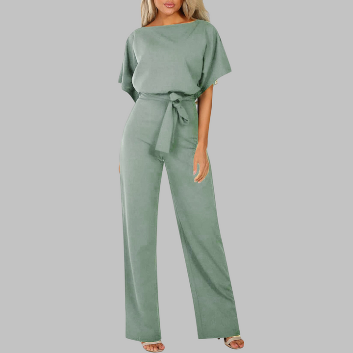 Ava | Eleganter Jumpsuit mit weitem Bein und Gürtel