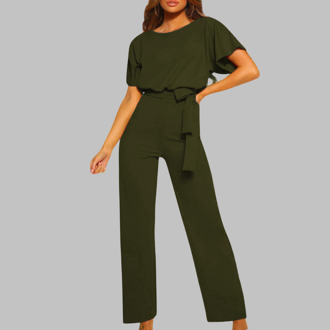 Ava | Eleganter Jumpsuit mit weitem Bein und Gürtel