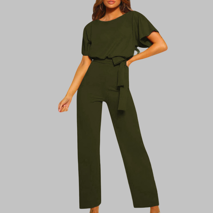 Ava | Eleganter Jumpsuit mit weitem Bein und Gürtel