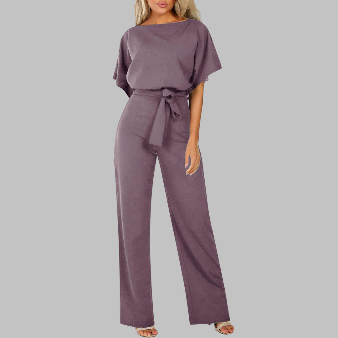 Ava | Eleganter Jumpsuit mit weitem Bein und Gürtel