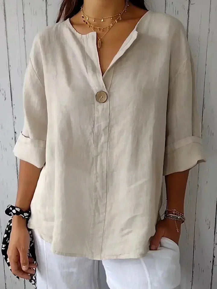 Livia | Elegant V-Neck Women’s Blouse with 3/4 Sleeves