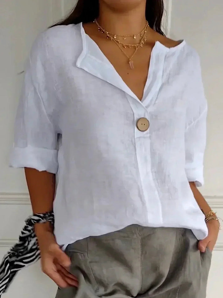 Livia | Elegant V-Neck Women’s Blouse with 3/4 Sleeves