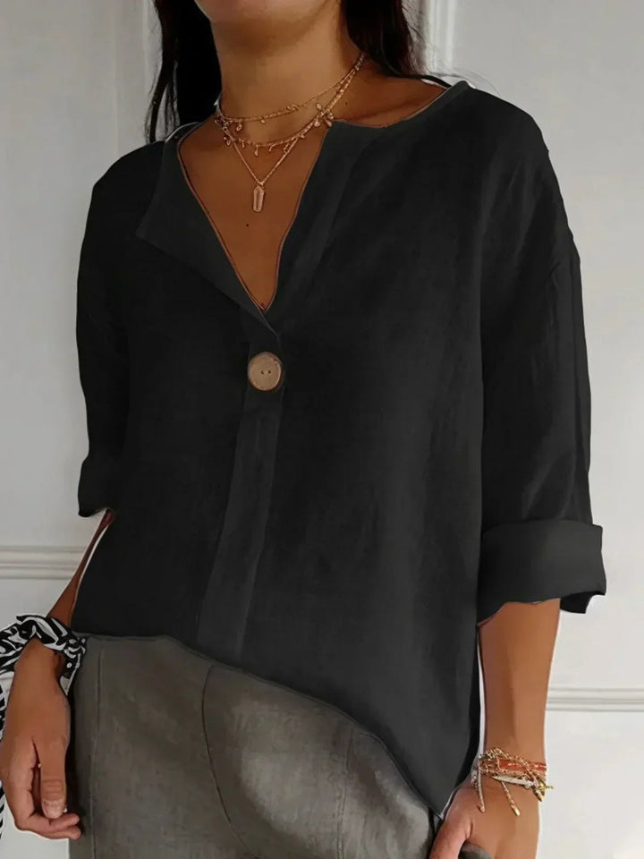 Livia | Elegant V-Neck Women’s Blouse with 3/4 Sleeves
