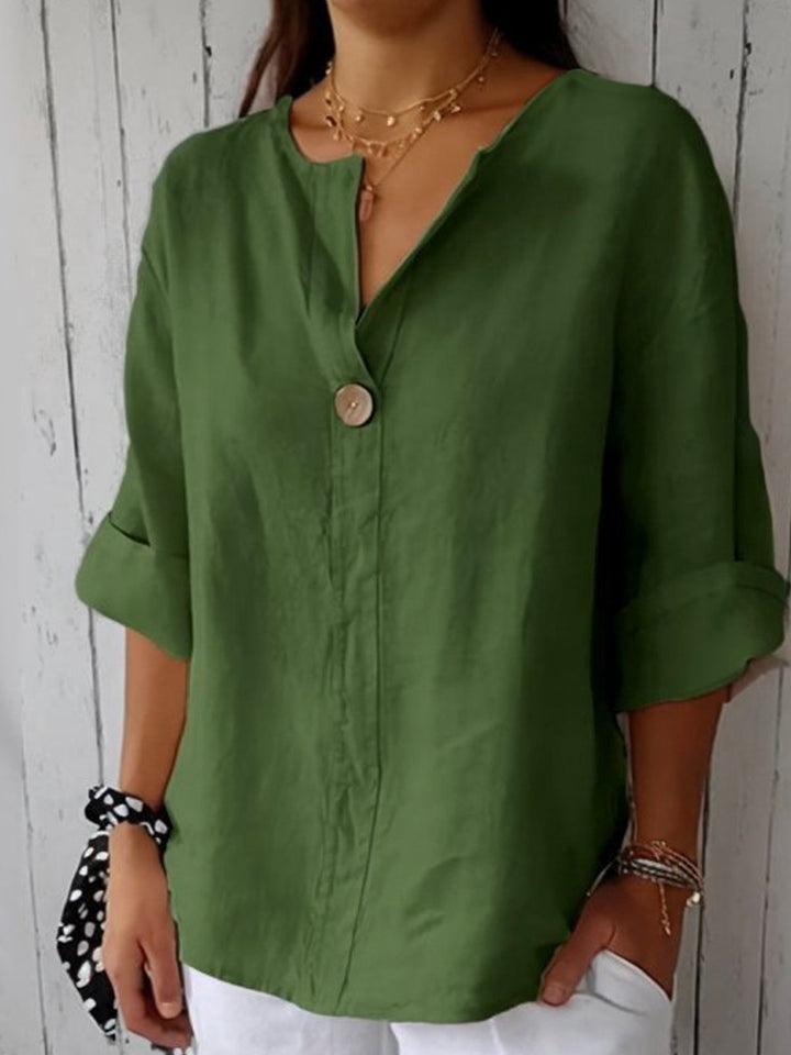 Livia | Elegant V-Neck Women’s Blouse with 3/4 Sleeves
