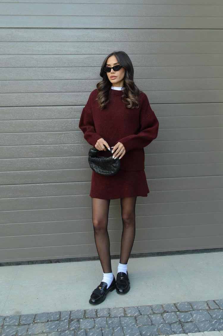 Elena | Schickes zweiteiliges Pullover- &amp; Rock-Set