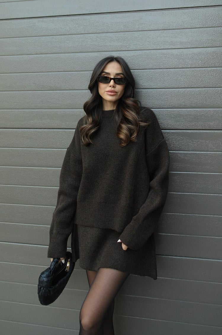 Elena | Schickes zweiteiliges Pullover- &amp; Rock-Set