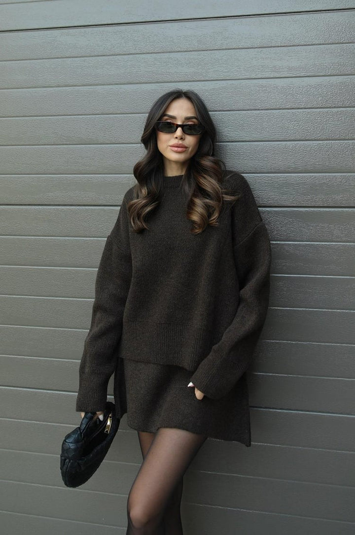 Elena | Schickes zweiteiliges Pullover- &amp; Rock-Set