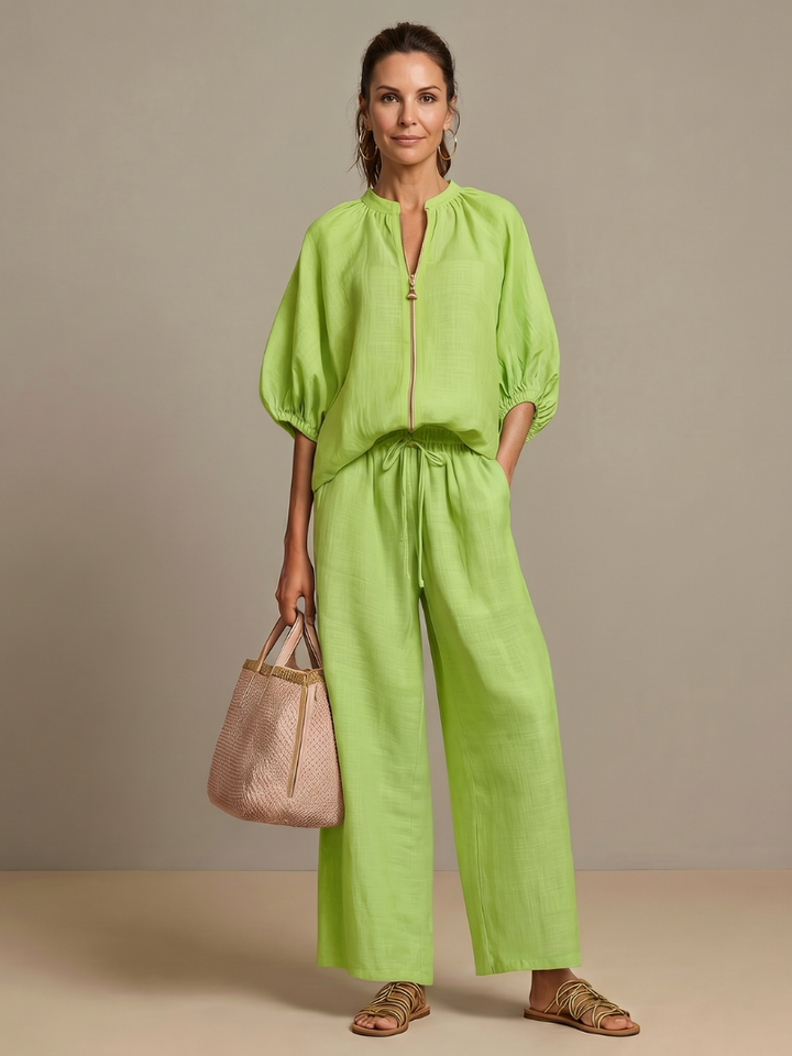 Virelle | Elegant Zip-Up Two-Piece Set