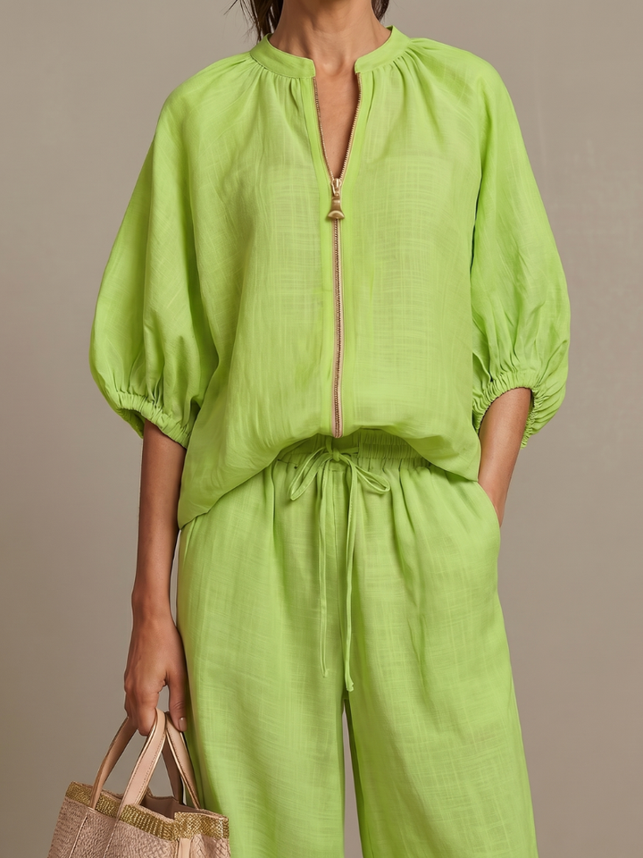 Virelle | Elegant Zip-Up Two-Piece Set