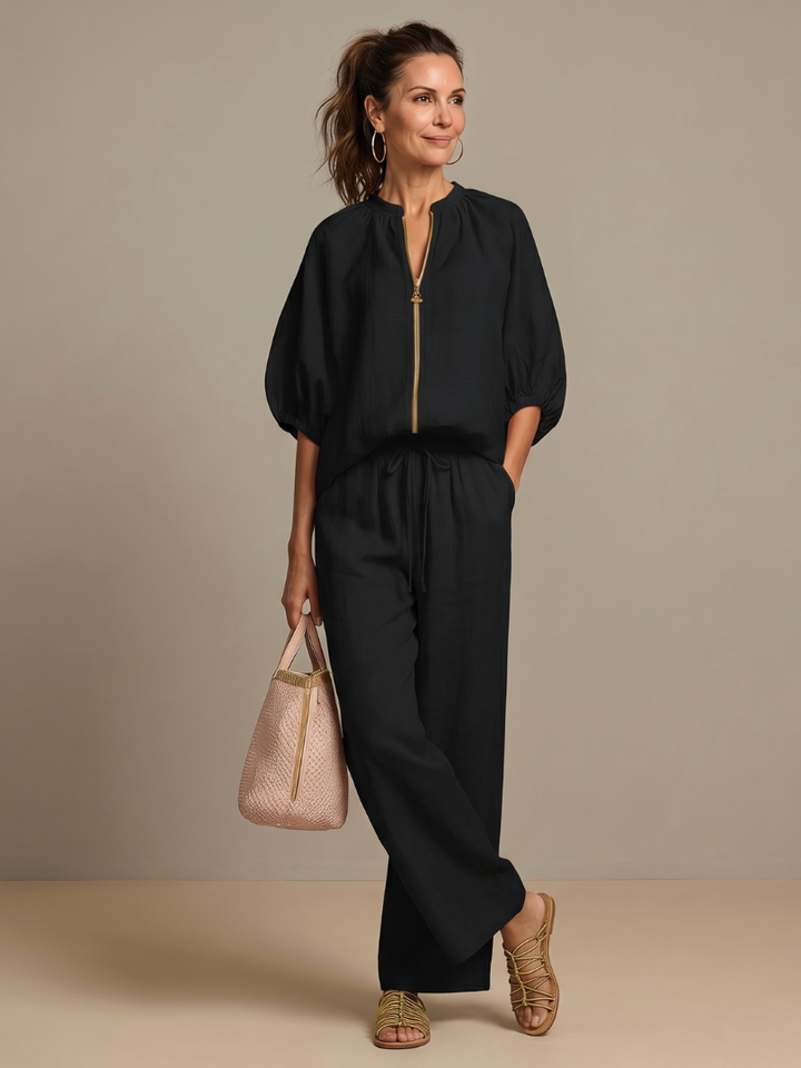 Virelle | Elegant Zip-Up Two-Piece Set