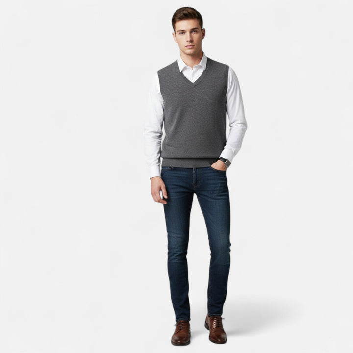 Sebastian | Men’s Merino Wool V-Neck Vest
