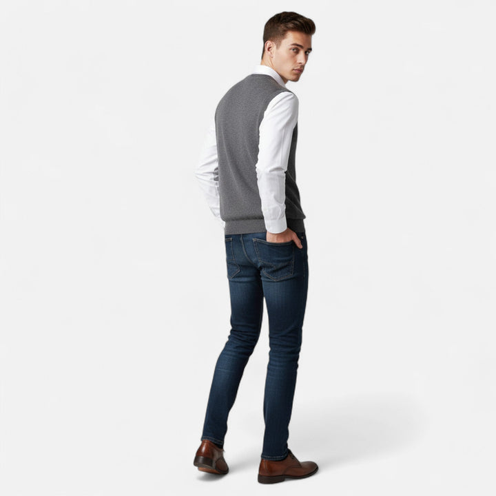 Sebastian | Men’s Merino Wool V-Neck Vest