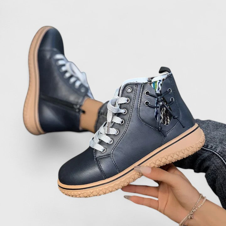 Julia | Elegante Schnürstiefeletten mit seitlichem Reißverschluss